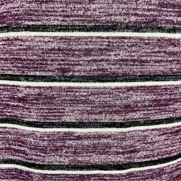 Market & Soruce Purple Striped Cowl Tie Neck Long Sleeve Dress - Picture 6 of 11